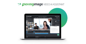 Der Video AI Assistant von movingimage optimiert die Videoproduktion durch automatisierte Untertitelung, Übersetzungen und Rohschnitt.