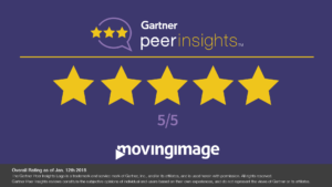 movingimage receives the best overall rating in Gartner Peer Insights