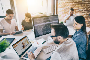 Employees using video for corporate learning